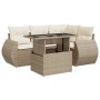 Juego de sofás jardín con cojines 5 pzas ratán sintético beige de , Conjuntos de jardín - Ref: Foro24-3326629, Precio: 447,82...