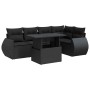 Set de sofás de jardín 6 piezas y cojines ratán sintético negro von , Gartensets - Ref: Foro24-3326636, Preis: 464,77 €, Raba...