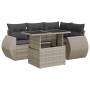 Set de sofás de jardín 6 pzas y cojines ratán sintético gris von , Gartensets - Ref: Foro24-3326643, Preis: 474,51 €, Rabatt: %