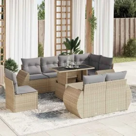 Set de sofás de jardín con cojines 9 pzas ratán sintético beige von , Gartensets - Ref: Foro24-3326660, Preis: 738,90 €, Raba...