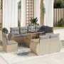Set de sofás de jardín con cojines 9 pzas ratán sintético beige von , Gartensets - Ref: Foro24-3326660, Preis: 738,91 €, Raba...
