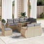 Set de sofás de jardín con cojines 9 pzas ratán sintético beige von , Gartensets - Ref: Foro24-3326660, Preis: 736,84 €, Raba...