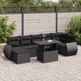 Set de sofás de jardín y cojines 8 piezas ratán sintético negro by , Garden sets - Ref: Foro24-3326676, Price: 542,88 €, Disc...
