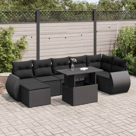 Set de sofás de jardín y cojines 8 piezas ratán sintético negro by , Garden sets - Ref: Foro24-3326676, Price: 550,42 €, Disc...
