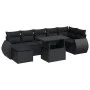 Set de sofás de jardín y cojines 8 piezas ratán sintético negro by , Garden sets - Ref: Foro24-3326676, Price: 543,64 €, Disc...