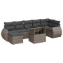 Set de sofás de jardín y cojines 8 piezas ratán sintético gris by , Garden sets - Ref: Foro24-3326681, Price: 564,48 €, Disco...