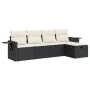 Set de muebles de jardín 5 pzas y cojines ratán sintético negro von , Gartensets - Ref: Foro24-3325462, Preis: 303,95 €, Raba...