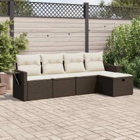 Set comedor de jardín 5 piezas y cojines ratán sintético marrón by , Garden sets - Ref: Foro24-3325469, Price: 328,44 €, Disc...