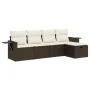 Set comedor de jardín 5 piezas y cojines ratán sintético marrón de , Conjuntos de jardín - Ref: Foro24-3325469, Precio: 328,4...