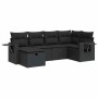 Set de sofás de jardín 6 piezas y cojines ratán sintético negro von , Gartensets - Ref: Foro24-3325481, Preis: 440,15 €, Raba...