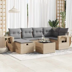 Set sofás de jardín 7 piezas y cojines ratán sintético beige by , Garden sets - Ref: Foro24-3325495, Price: 464,14 €, Discoun...