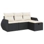 Juego de sofás jardín 4 pzas con cojines ratán sintético negro by , Garden sets - Ref: Foro24-3325552, Price: 269,36 €, Disco...