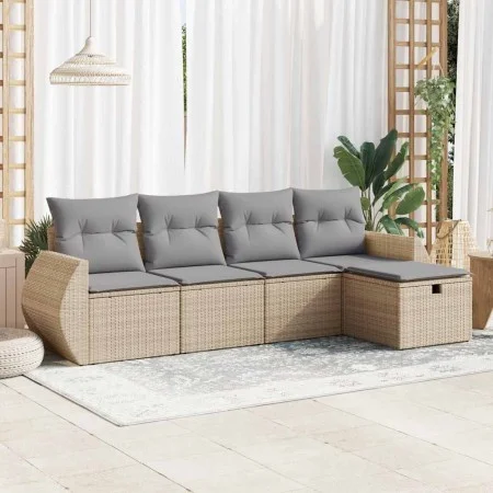 Juego de sofás jardín con cojines 5 pzas ratán sintético beige von , Gartensets - Ref: Foro24-3325565, Preis: 333,16 €, Rabat...