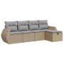 Juego de sofás jardín con cojines 5 pzas ratán sintético beige de , Conjuntos de jardín - Ref: Foro24-3325565, Precio: 349,54...