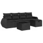 Set de sofás de jardín 6 piezas y cojines ratán sintético negro by , Garden sets - Ref: Foro24-3325571, Price: 378,04 €, Disc...