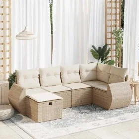 Juego de sofás jardín con cojines 6 pzas ratán sintético beige by , Garden sets - Ref: Foro24-3325584, Price: 485,59 €, Disco...