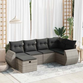 Set de muebles de jardín 6 pzas y cojines ratán sintético gris de , Conjuntos de jardín - Ref: Foro24-3325586, Precio: 400,72...