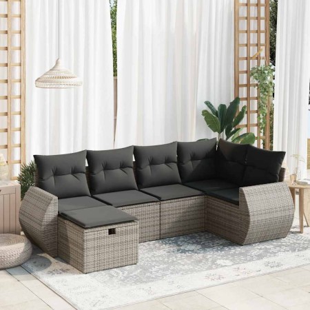 Set de muebles de jardín 6 pzas y cojines ratán sintético gris von , Gartensets - Ref: Foro24-3325586, Preis: 425,10 €, Rabat...