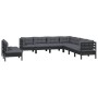 Gartenmöbel 9-teilig und Kissen aus schwarzem massivem Kiefernholz von vidaXL, Gartensets - Ref: Foro24-3096831, Preis: 901,3...