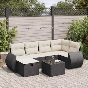 Set de sofás de jardín 7 pzas con cojines ratán sintético negro von , Gartensets - Ref: Foro24-3325592, Preis: 449,35 €, Raba...