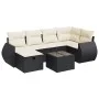 Set de sofás de jardín 7 pzas con cojines ratán sintético negro by , Garden sets - Ref: Foro24-3325592, Price: 449,35 €, Disc...