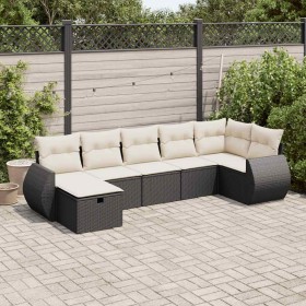 Set de sofás de jardín 7 pzas con cojines ratán sintético negro von , Gartensets - Ref: Foro24-3325602, Preis: 438,93 €, Raba...