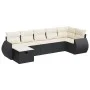 Set de sofás de jardín 7 pzas con cojines ratán sintético negro by , Garden sets - Ref: Foro24-3325602, Price: 439,36 €, Disc...