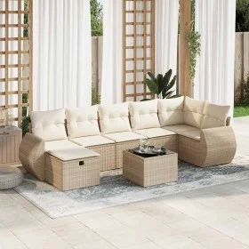 Set de sofás de jardín y cojines 8 piezas ratán sintético beige by , Garden sets - Ref: Foro24-3325614, Price: 570,94 €, Disc...