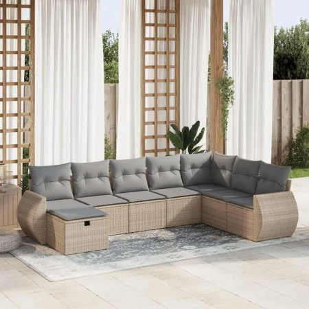 Set de sofás de jardín y cojines 8 piezas ratán sintético beige de , Conjuntos de jardín - Ref: Foro24-3325635, Precio: 510,8...