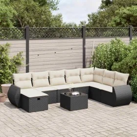 Set de sofás de jardín con cojines 9 pzas ratán sintético negro von , Gartensets - Ref: Foro24-3325642, Preis: 540,52 €, Raba...