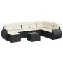 Set de sofás de jardín con cojines 9 pzas ratán sintético negro by , Garden sets - Ref: Foro24-3325642, Price: 540,52 €, Disc...