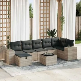 Set de sofás de jardín 8 pzas y cojines ratán sintético gris by , Garden sets - Ref: Foro24-3325718, Price: 567,55 €, Discoun...