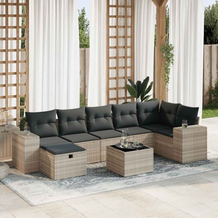Set de sofás de jardín 8 pzas y cojines ratán sintético gris von , Gartensets - Ref: Foro24-3325718, Preis: 555,15 €, Rabatt: %