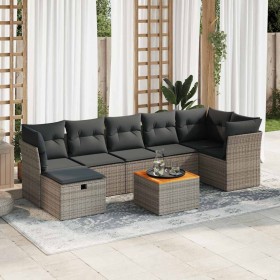 Set de sofás de jardín y cojines 8 piezas ratán sintético gris by , Garden sets - Ref: Foro24-3325770, Price: 477,32 €, Disco...