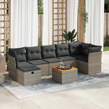 Set de sofás de jardín y cojines 8 piezas ratán sintético gris by , Garden sets - Ref: Foro24-3325770, Price: 463,76 €, Disco...