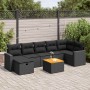 Set de sofás de jardín y cojines 8 piezas ratán sintético negro von , Gartensets - Ref: Foro24-3325793, Preis: 499,57 €, Raba...