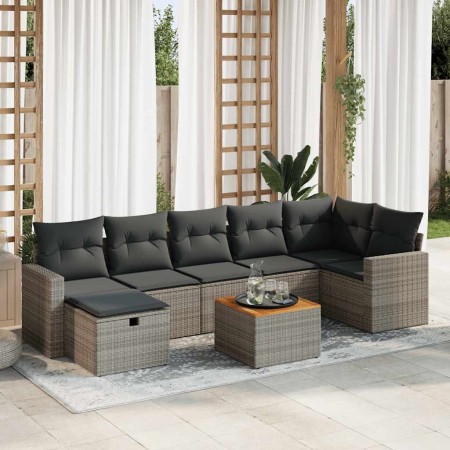 Set de sofás de jardín y cojines 8 piezas ratán sintético gris by , Garden sets - Ref: Foro24-3325798, Price: 493,87 €, Disco...