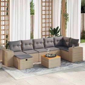 Set de sofás de jardín y cojines 8 piezas ratán sintético beige de , Conjuntos de jardín - Ref: Foro24-3325881, Precio: 515,8...
