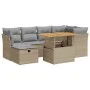 Set sofás jardín y cojines 7 pzas ratán sintético acacia beige de , Conjuntos de jardín - Ref: Foro24-3327976, Precio: 472,70...