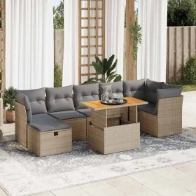 Set sofás jardín y cojines 8 pzas ratán sintético acacia beige by , Garden sets - Ref: Foro24-3327983, Price: 530,20 €, Disco...