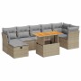 Set sofás jardín y cojines 8 pzas ratán sintético acacia beige by , Garden sets - Ref: Foro24-3327983, Price: 529,65 €, Disco...