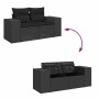 Set sofás jardín y cojines 5 pzas ratán sintético acacia negro by , Garden sets - Ref: Foro24-3328091, Price: 561,14 €, Disco...