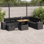 Set sofás jardín y cojines 9 pzas ratán sintético acacia negro by , Garden sets - Ref: Foro24-3328098, Price: 632,56 €, Disco...