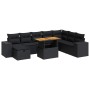 Set sofás jardín y cojines 9 pzas ratán sintético acacia negro by , Garden sets - Ref: Foro24-3328098, Price: 632,56 €, Disco...