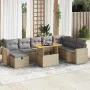 Set sofás jardín y cojines 9 pzas ratán sintético acacia beige by , Garden sets - Ref: Foro24-3328018, Price: 627,76 €, Disco...