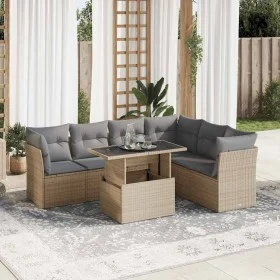 Set sofás de jardín 7 piezas y cojines ratán sintético beige von , Gartensets - Ref: Foro24-3326170, Preis: 482,60 €, Rabatt: %