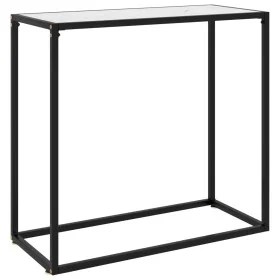 White tempered glass console table 80x35x75 cm by vidaXL, Side tables - Ref: Foro24-322809, Price: 52,73 €, Discount: %