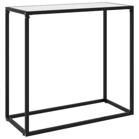 White tempered glass console table 80x35x75 cm by vidaXL, Side tables - Ref: Foro24-322809, Price: 52,72 €, Discount: %