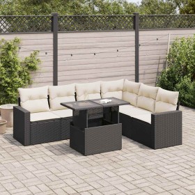 Set de sofás de jardín 7 pzas con cojines ratán sintético negro von , Gartensets - Ref: Foro24-3326327, Preis: 473,46 €, Raba...