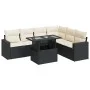 Set de sofás de jardín 7 pzas con cojines ratán sintético negro by , Garden sets - Ref: Foro24-3326327, Price: 465,32 €, Disc...